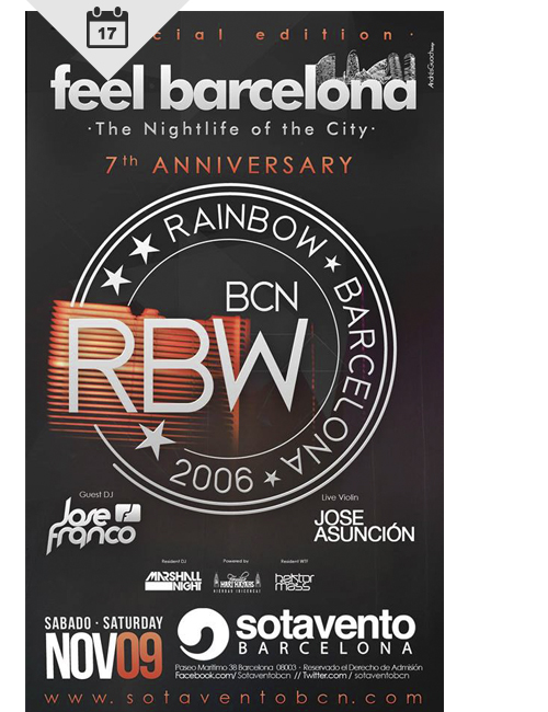Jose Franco @ Sotavento Barcelona 7th Anniversary Rainbow Barcelona